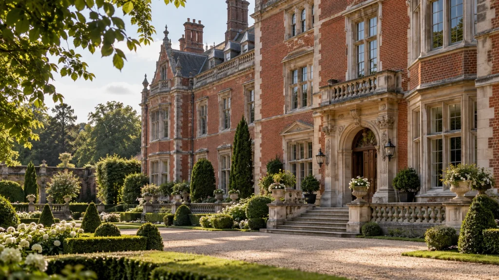 Red Brick Palace with architectural details in natural light