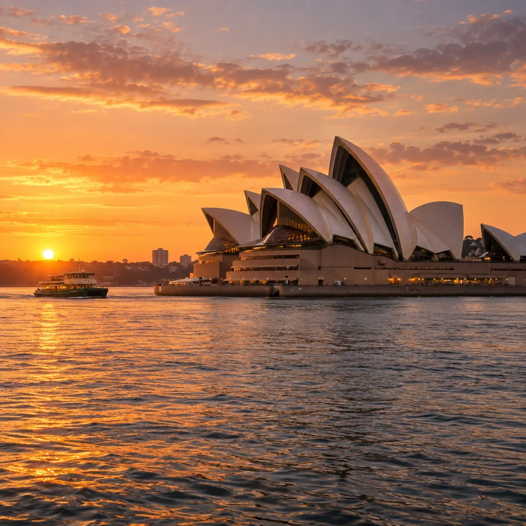 Sydney Opera House at Warm Dusk
